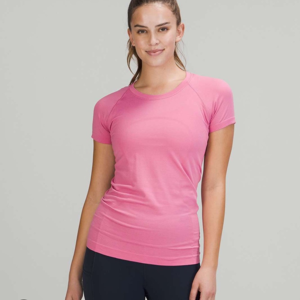 Lululemon Athletica Pink Fitted Short Sleeve T-Shirt